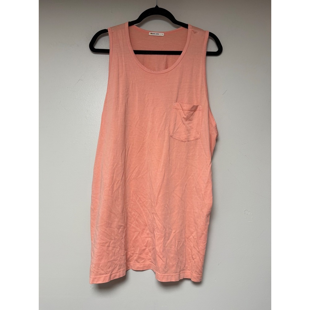 Marine Layer Womens‎ Pocket Tank Dress Large Sleeveless Casual Coral